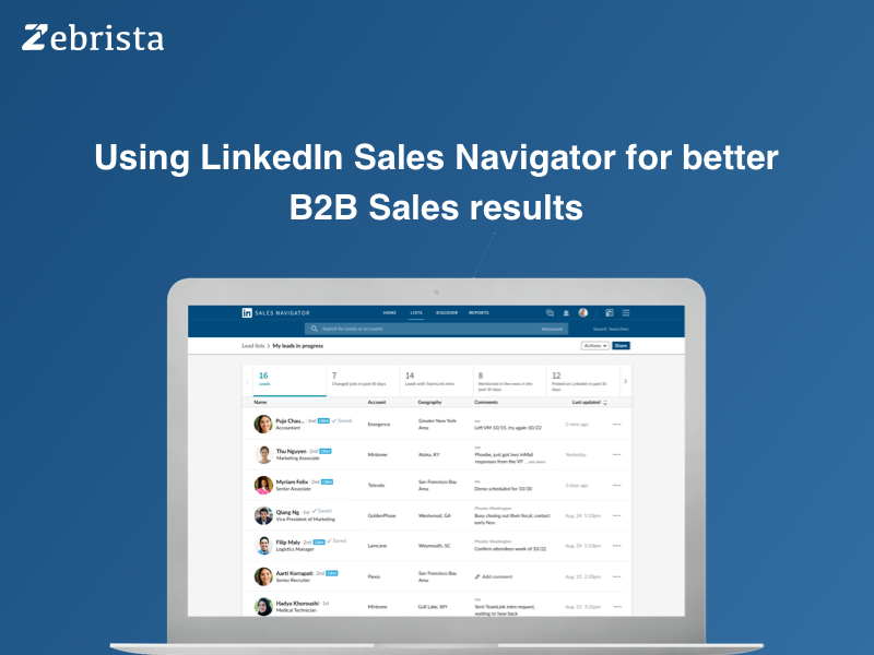 Using LinkedIn Sales Navigator for better B2B Sales results